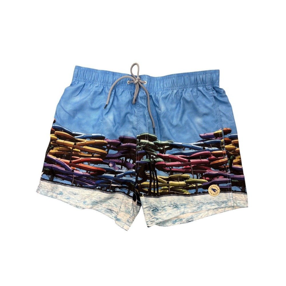 Ted‎ Baker Swim Trunks Water Flume Print Sz 3 M Graphic Resort Vacation Swim